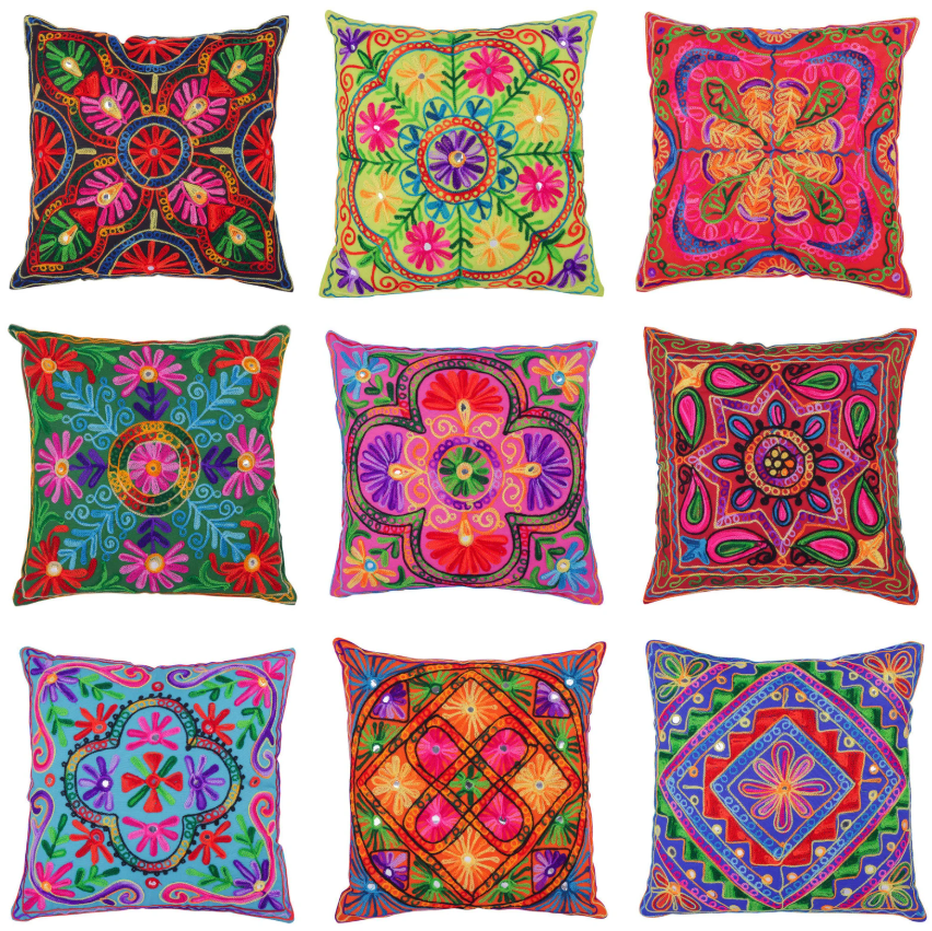 ปลอกหมอนลายไทยสีสันสดใส 9 ดีไซน์ไม่ซ้ำใคร
